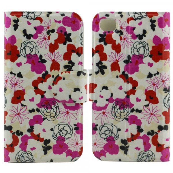 Wholesale iPhone 4S 4 Slim Flip Design Wallet Case (Flower)